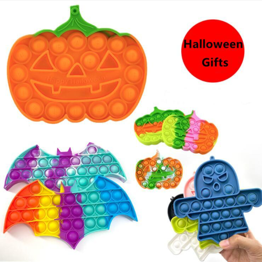 

Colorful Halloween Pumpkin Push Fidget Toys Sensory Push Bubble Fidget Sensory Toy Autism Special Needs Anxiety Stress Reliever 2022 DHL