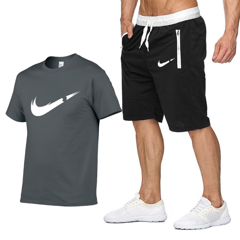 

2021 designer new men's jogging summer suit fashion 2 pieces of sportswear + shorts outdoor men's sportswear casual wear high quality clot, Red