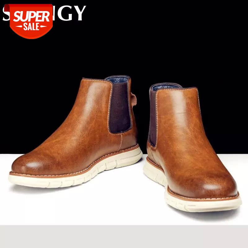 

New Fashion Soft Leather Men Shoes Vintage Casual Ankle Boots Men Winter Pointed Toe British Breathable Outdoor Botas Hombre #fT1c