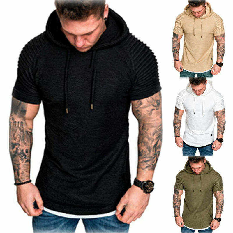 

2020 Spring Autumn Wear Sweatshirts Mens Muscle Hoodie Tank Top Gym Workout Sleeveless T-shirt Bodybuilding Tops Hoodies, Black