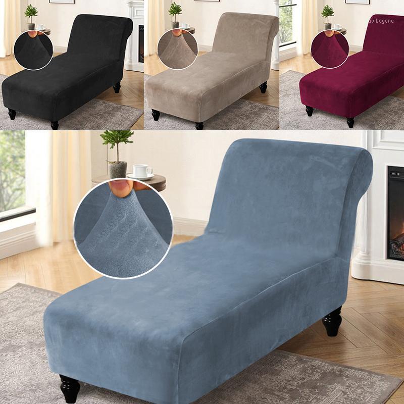 

Chair Covers Velvet Armless Lounge Chaise Slipcover Stretch Furniture Longue Cover Machine Washable Recliner Sofa Slipcovers