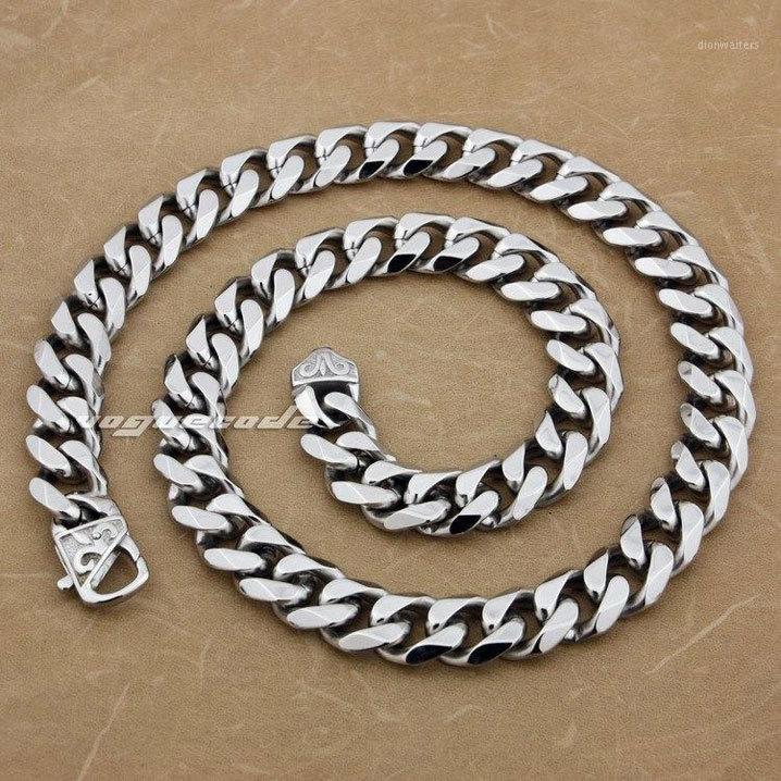 

Shiny Silver Fashion Necklace Solid 316L Stainless Steel Cool Men's Cuban 5N010 -- 18"~36" Chains