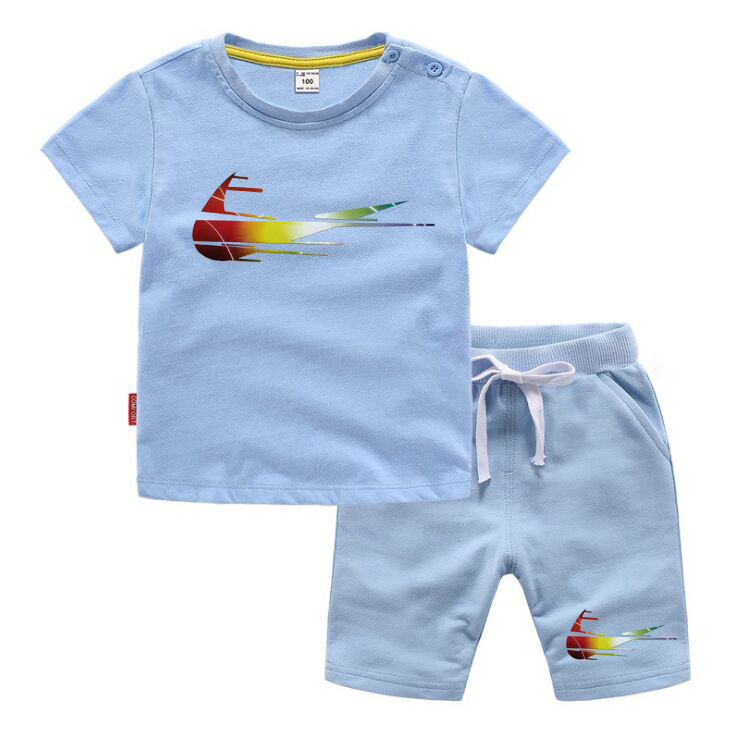 

Summer Children 100% Cotton sets Clothes Baby Boys letter Print O-Neck T Shirt Shorts 2Pcs Infant Kids Fashion Toddler Tracksuits, White