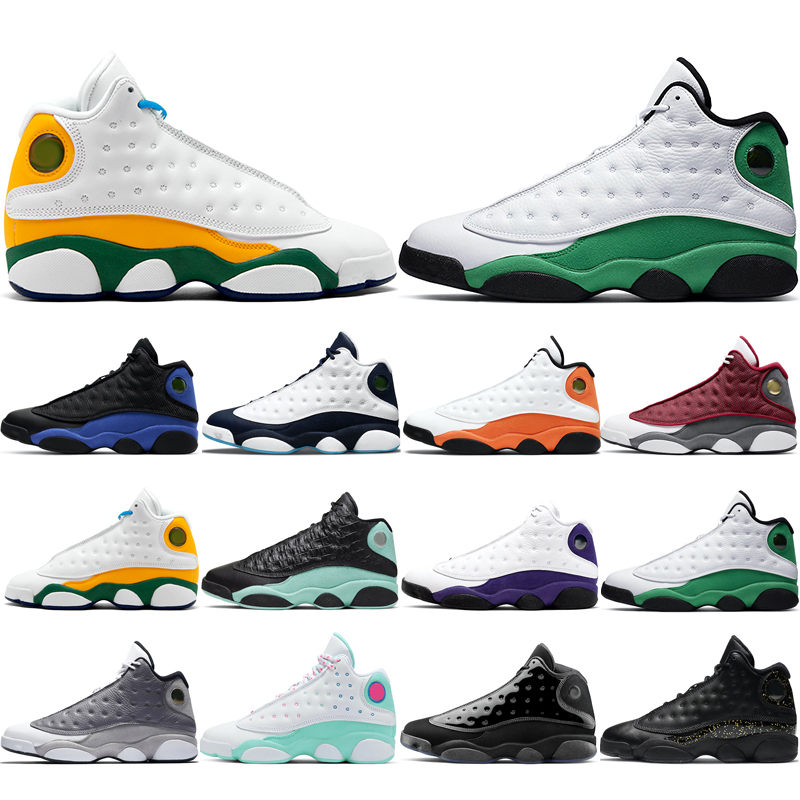 

New classic man basketball shoes 13s Lakers Atmosphere Grey Aurora Green Cap and Gown Gold Glitter Hyper Royal Island Lucky Obsidian Playground Red Flint 40-46