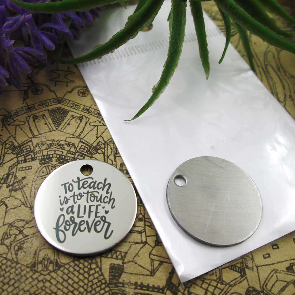 

40pcs--stainless steel charms"To teach is to touch a life forever" more style choosing DIY pendants fo necklace