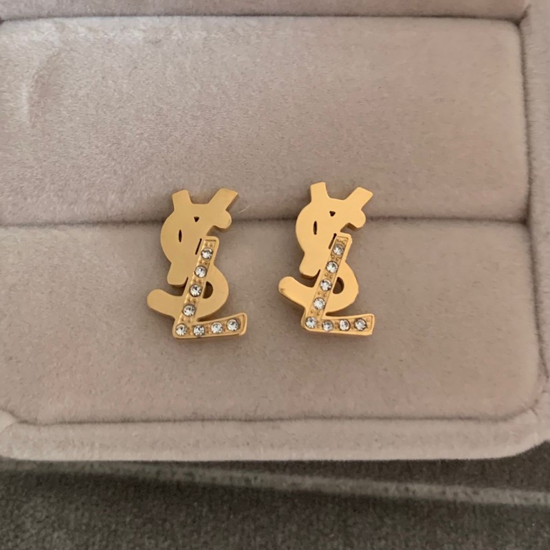 

2021 Extravagant Design Full Rhinestone Letter diamond wedding Earrings For Women fashion Stud Earring Jewelry Gifts Gold silver rose gold, Slivery;golden