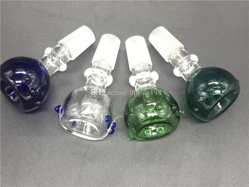 

Glass Bowls For Bongs With Screw Screen Round Green Blue Female Male 14mm 18mm Joint Smoking Accessories For Bongs Water Pipes