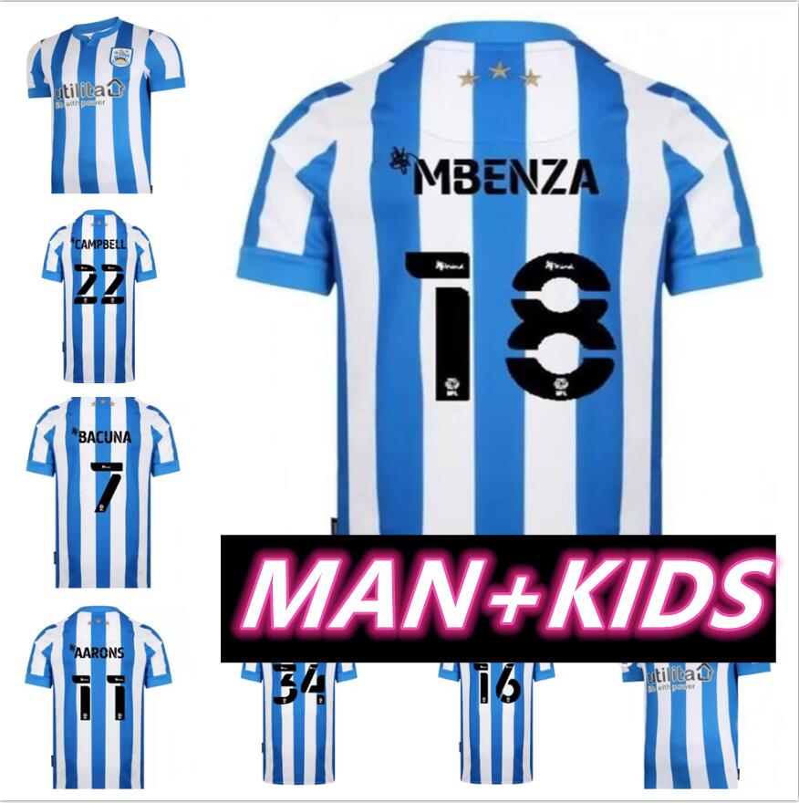 

2021 2022 Huddersfield Town Soccer Jerseys #7 BACUNA 10 KOROMA 18 MBENZA 11 AARONS CAMPBELL Custom 21 22 Home Football Shirt Men Adult + Kid, Black;yellow