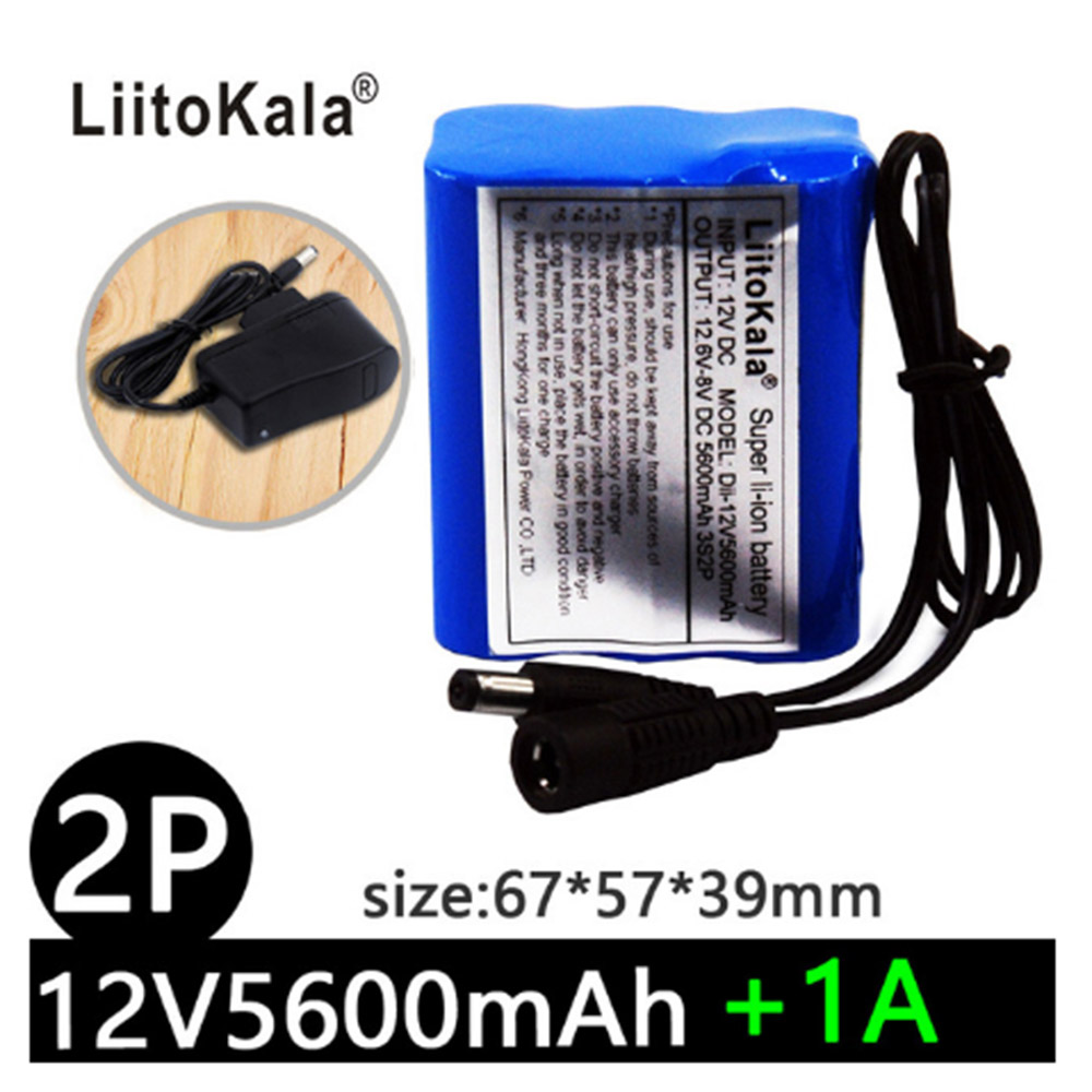 

2021 LiitoKala 12V battery rechargeable lithium ion radio speaker battery pack capacity DC 12.6v CCTV cam monitor