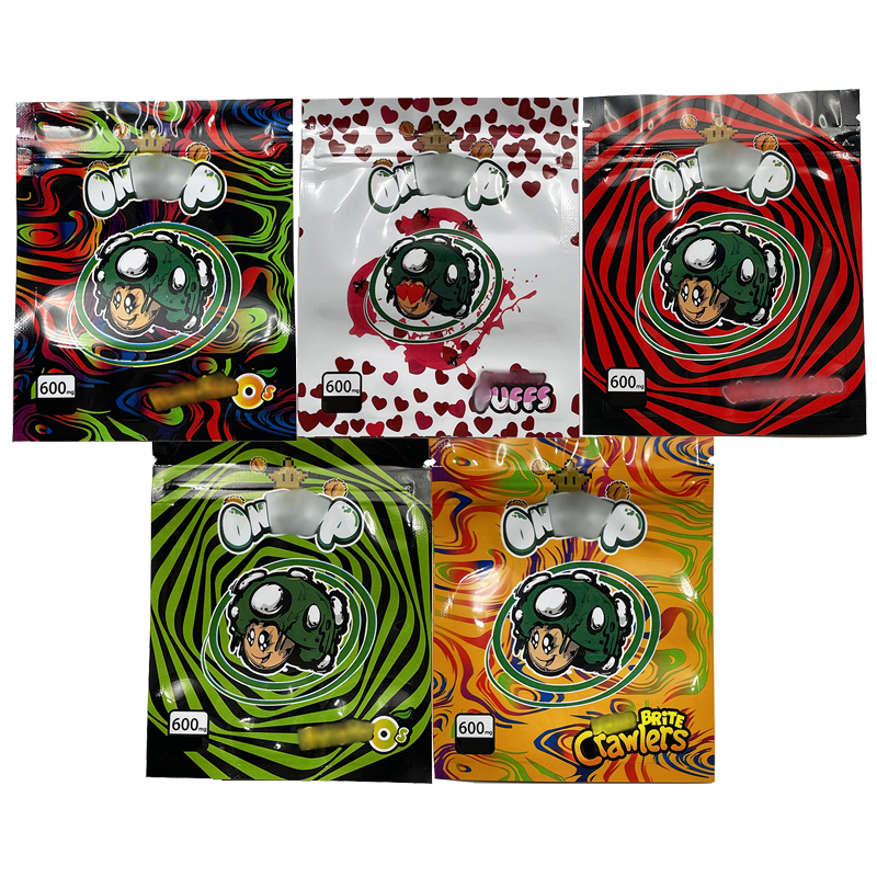 

600mg One Up Package Bag Sour Brite Crawlers Candy Empty Edibles Packaging pouch 3.5G Resealable Zipper Smell Proof Mylar Bags