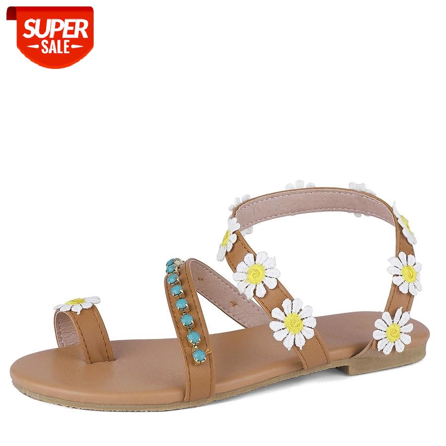 

LCIZRONG Sexy Rome Flower Women Sandals Large Size 35-43 Vintage European Style Bohemia Beach Sandals Ladies Summer Flip Flops #8d7t, Black