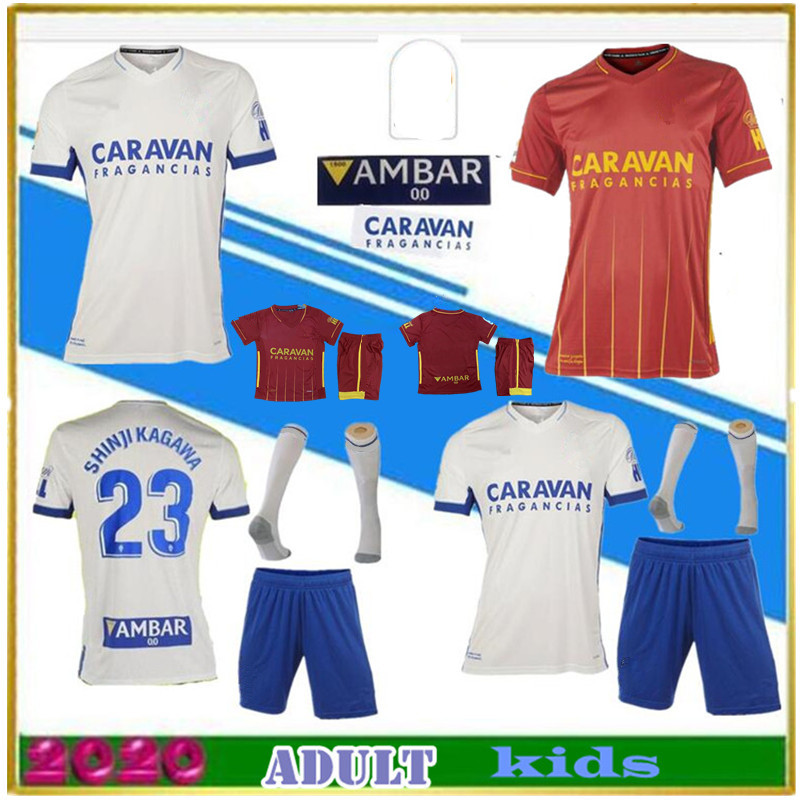 

2020 Real Zaragoza adult and Kids Kit Soccer Jersey 20 21 Zaragoza ZAPATER SHINJI KAGAWA MIGUEL POMBO Saragossa Borja Iglesias Football shir, Away