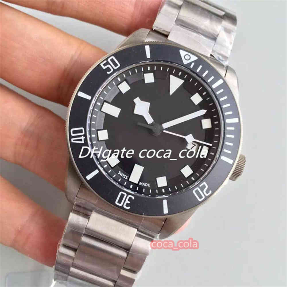 

KW Factory Gift Rubber Strap Mens Automatic Eta 2824 Titanium Watch Men 25500TN Rotor Luminous Self Winding Dive Date Pelagos Watches J-3, Slivery;brown