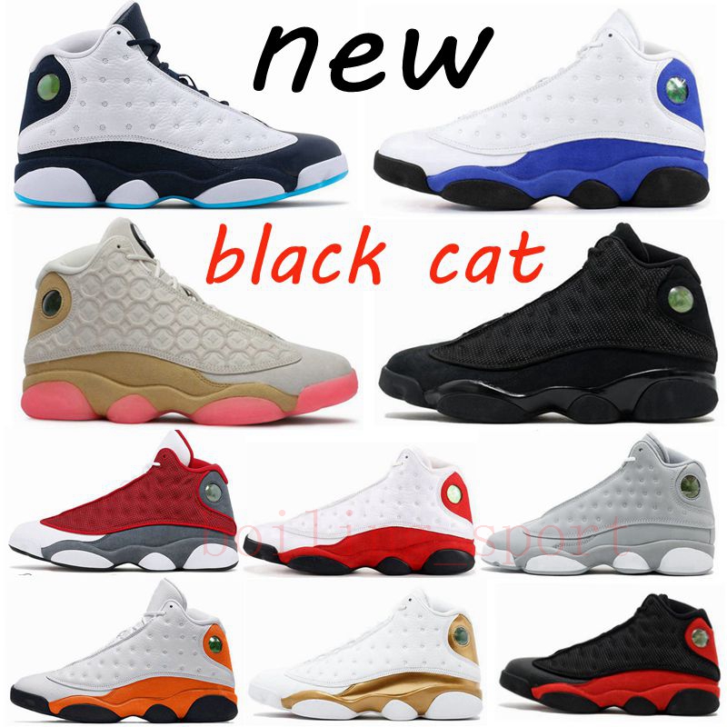 

2022 NEW Jumpman 13 13s Flints Bred CNY Basketball Shoes Cap And Gown Chicago Black Cat Red FlintIsland Green Court Purple Lakers mens sports sneakers with box
