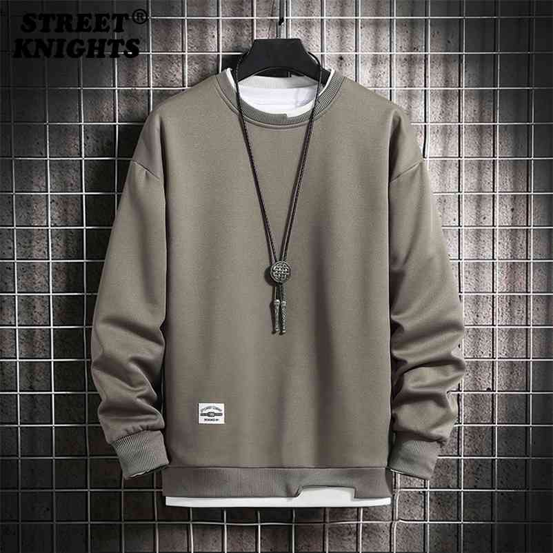 

Spring Autumn Solid Color Casual Mens Hoodies Sweatshirts Men Fashion Harajuku Streetwear Hoodies Sweatshirt Tops 210720, Army green