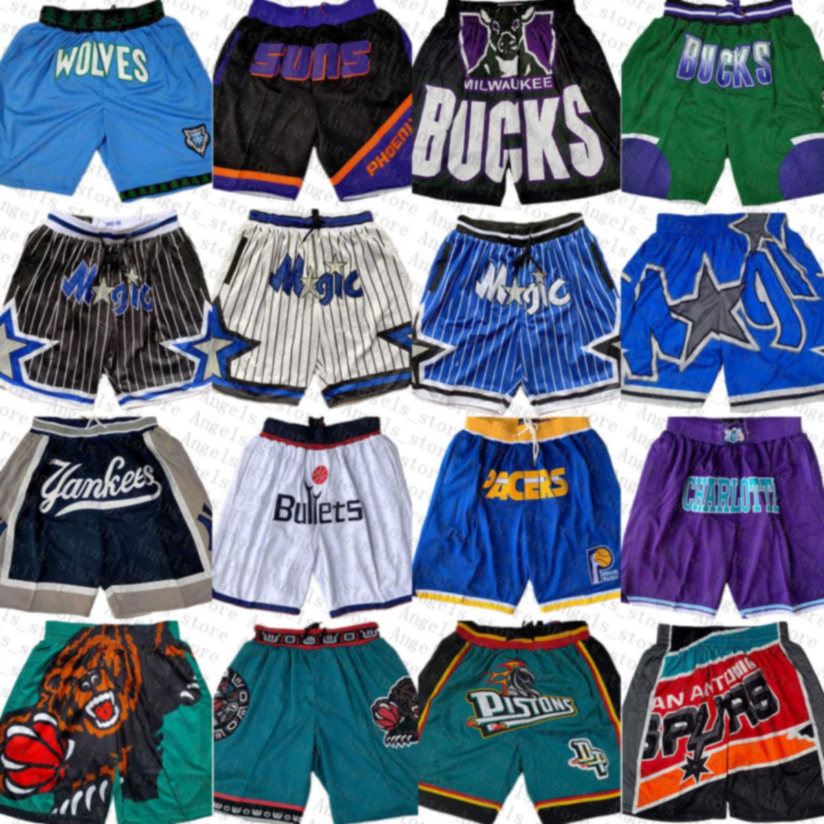 

Orlando Magic Minnesota Timberwolve Indiana Pacers Phoenix Suns Charlotte Hornets Just Basketball Shorts DON, Black;red