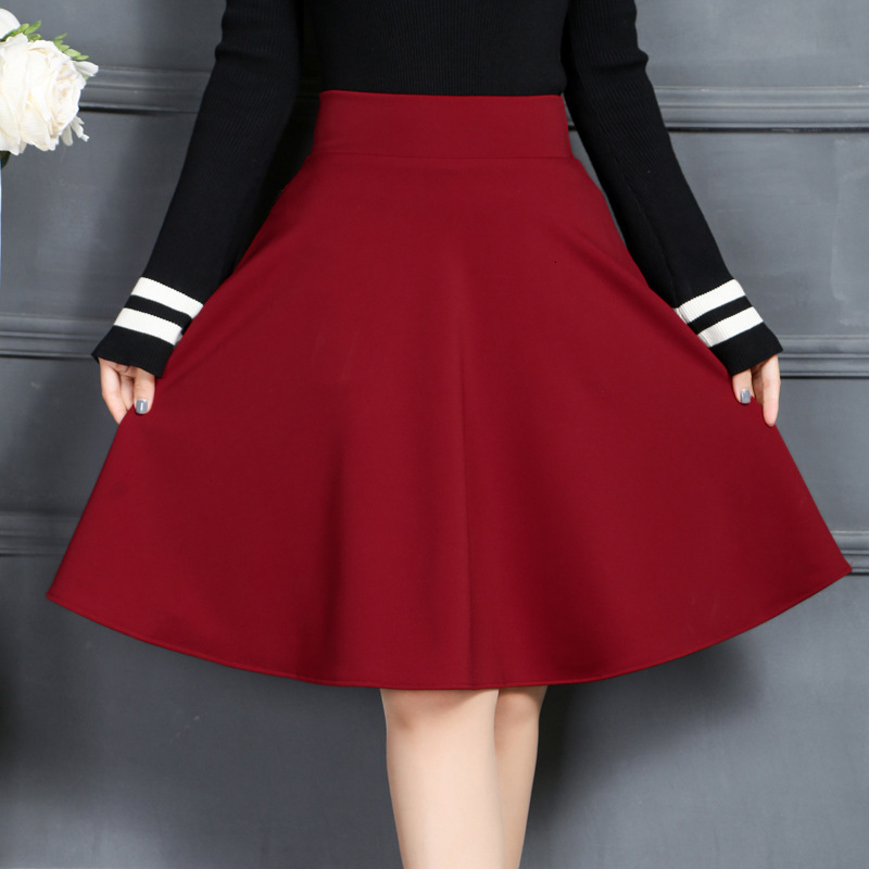 

2021 New Korean Style Red To-line Black Female Summer From the Elegant Vintage Office Lady Long Skirts High Waist Midi Skirt Vmgq, Got it