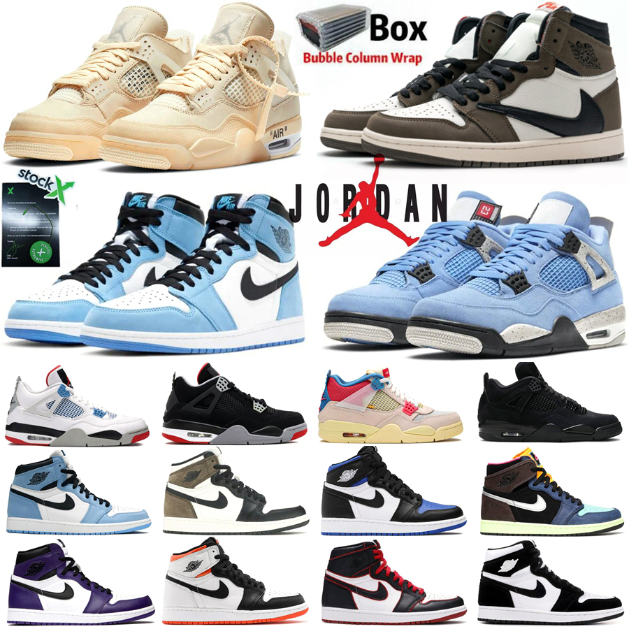 

University Blue Mens Air Jordan 1 1s Hyper Royal Shoes Obsidian UNC Retro 4 4s DIY Sail Dark Mocha What The Basketball Shoe Sahdow Black Cat Bred Guava Ice Women Sneakers