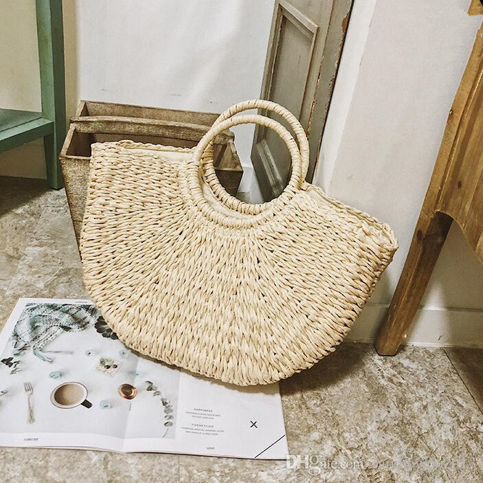 

Factory wholesale women handbag simple hand-woven beach bag summer heavy industry woven dumplings package mass holiday in Create a Handb