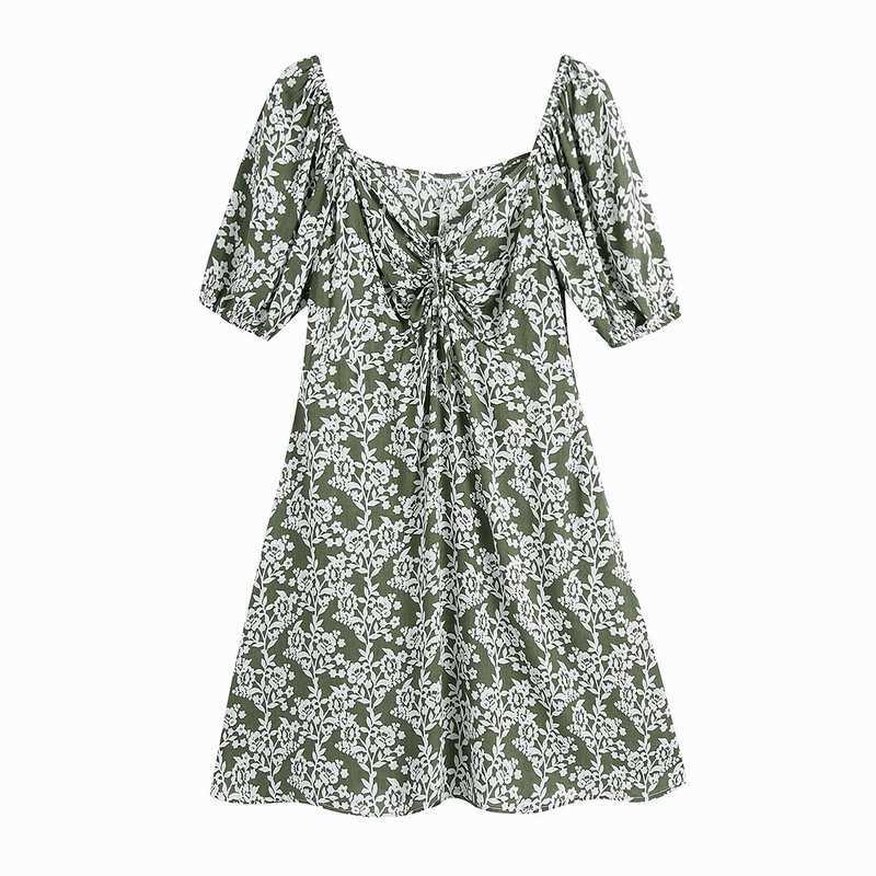 

Summer Womens Dress Arrival Floral Print Vestido Short Sleeve Above Knee Sundress 210602, Color 3220