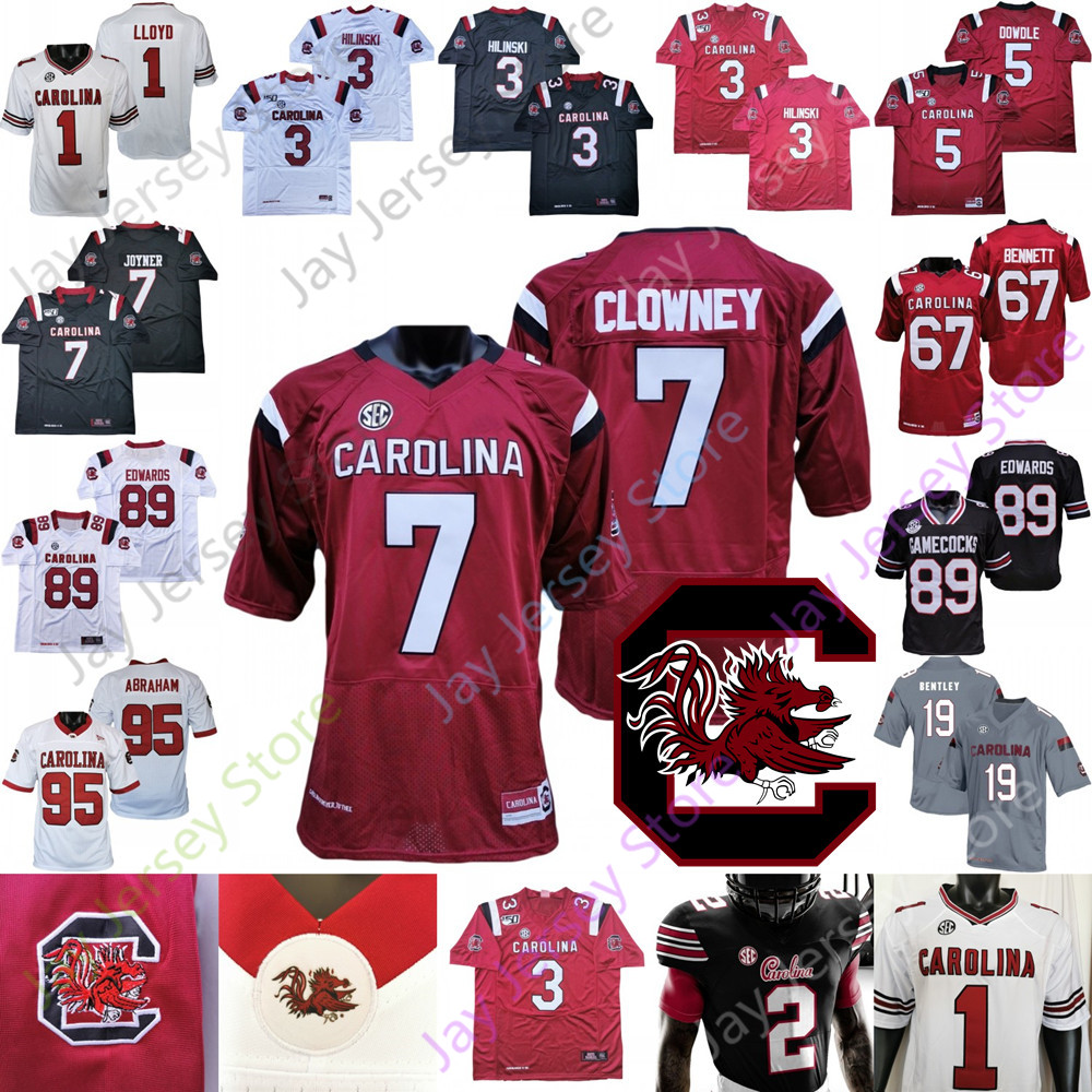 

South Carolina Gamecock Football Jersey NCAA College Ryan Hilinski Smith Harris Clowney Collin Hill Xavier Legetten Deshaun Fenwick Enagbare Spencer Rattler, Red v