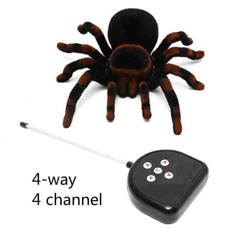

4-way Infrared RC Spider Eye Shine Halloween Simulation Scary Plush Creepy Tarantula Remote Control Tricky Scary Soft Prank Toys Q0823, Gray mouse