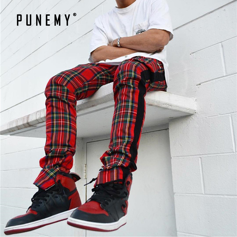 

2021 New Pants Trousers Scotland Striped Pattern Drawstring Ankle Zipper Ny Tracksuit Bottoms Hip Hop Streetwear Joggers Men Szn2, Type 3