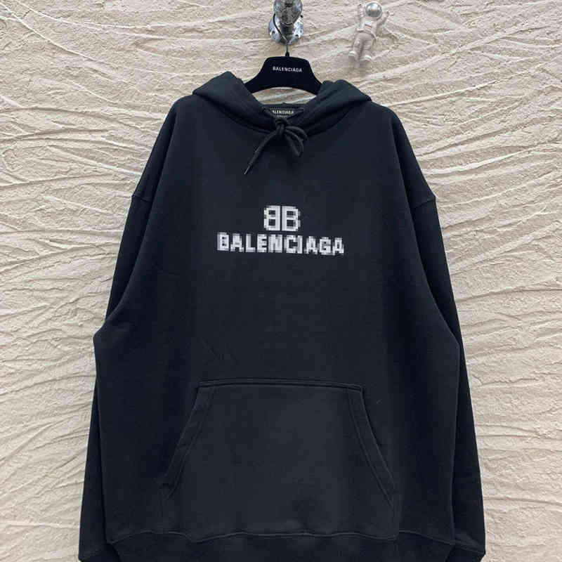 

Designer Fashion Balencaigas Hoodies 2022 Double b Mosaic Fashion Hoodie Sweater Unisex Fashion, Black