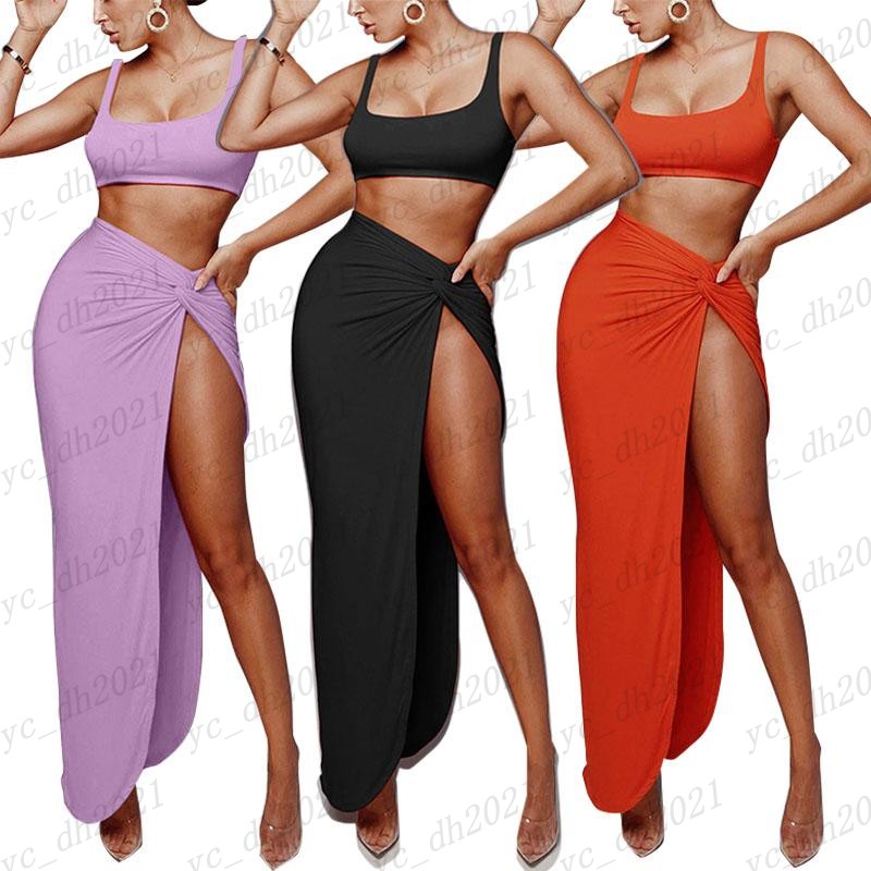 

Women Two Piece Dress Sexy Crop Tops High Waist Skirt Sets Ladies Casual Dresses Irregular Split Dress Female Dresses Sets,Free shipping, White