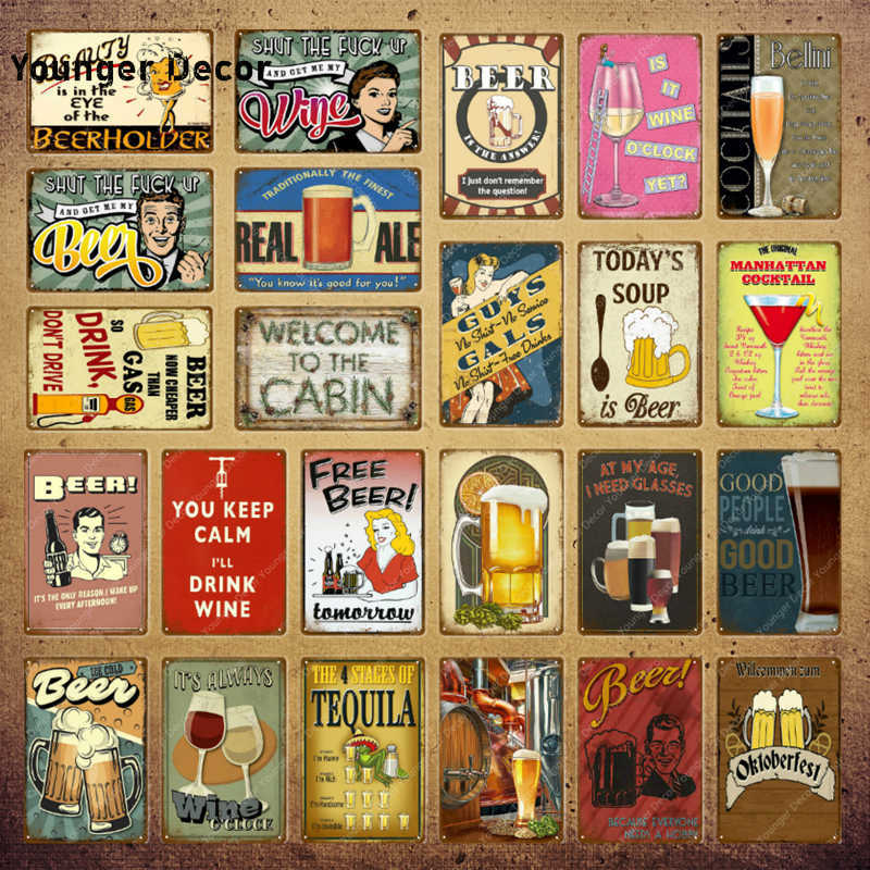 

Welcom To The Cabin Decor Drink Beers Wine Cocktail Plaque Vintage Metal Poster Tin Signs Pub Bar Casino Wall Decoration YI-157