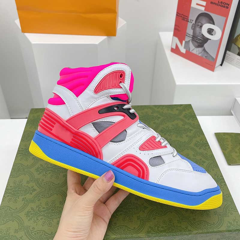 

Baskets high top sports shoes Screener sole couple designer sneakers Modular mix and match materials Scarpe da basket alte Chaussures de corbeille montantes, A set of original boxes