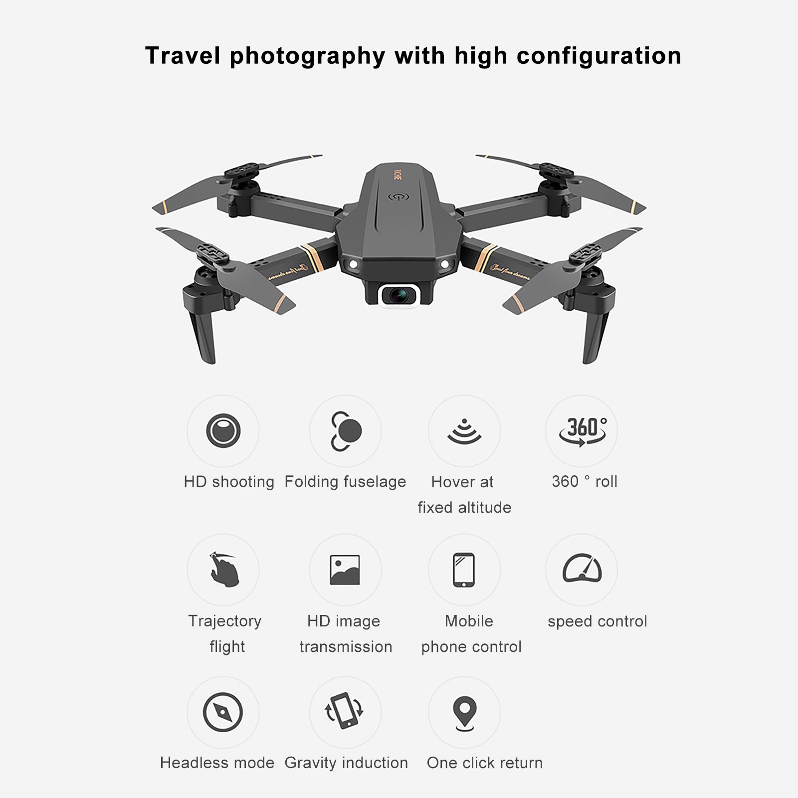 

2021 NEW RC Drone 4K Professional HD Dual Camera WIFI FPV Dron FPV Drone Dual Camera Quadcopter, Black