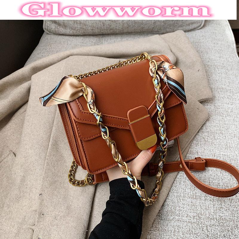 

New Simple Silk Scarf Decoration Shoulder Messenger Bag, Black