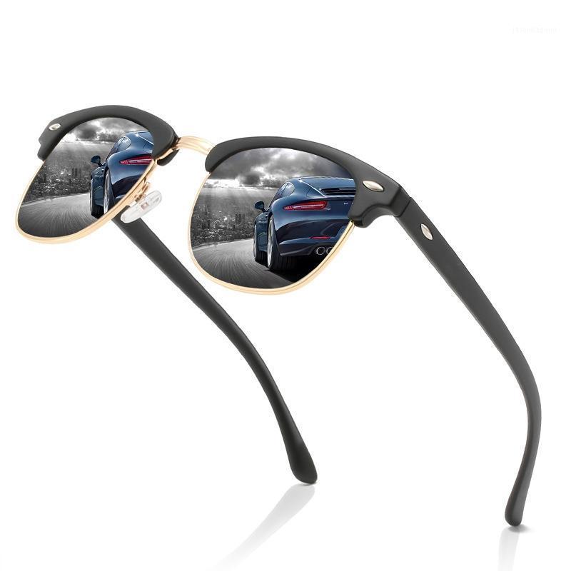 Lunettes de soleil mode polarisant hommes / femmes conduisant des lunettes de pêche miroir miroir pilote Sun UV400 Shades Gafas de Sol Mujer