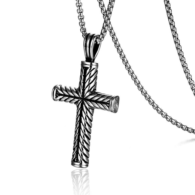 

Pendant Necklaces Punk Vintage Stainless Steel Cross For Men Jewelry Drop