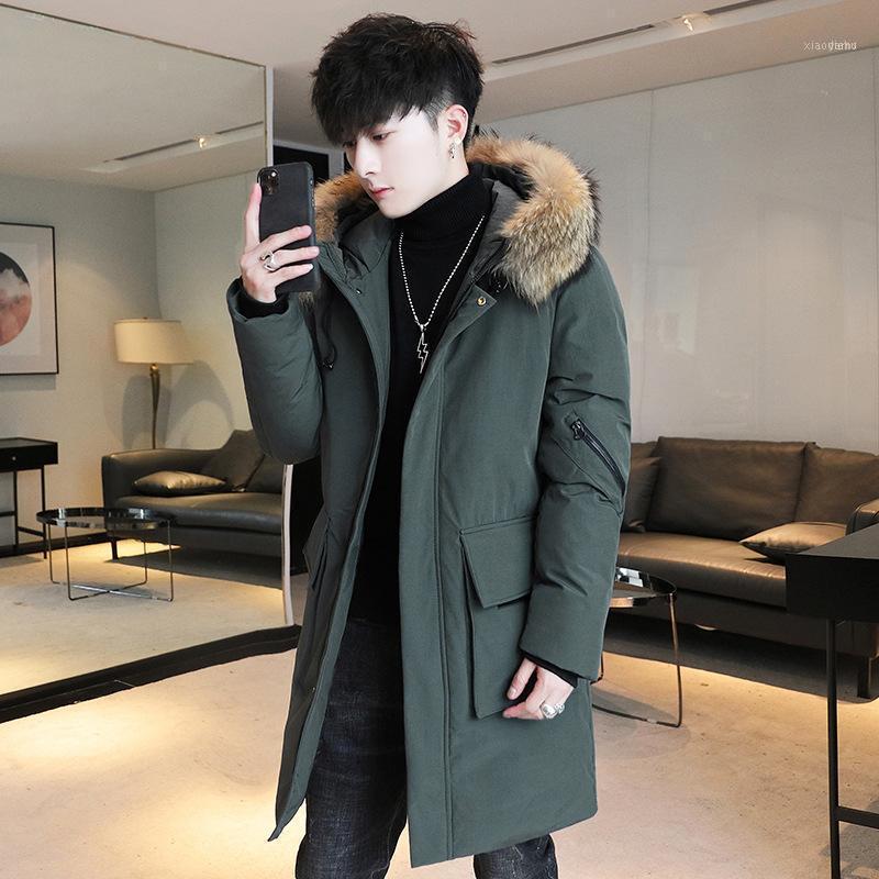 

Men's Down & Parkas Cotton Padded Clothes Are Fashionable, Loose And Comfortable, With Detachable Collar Thickened Coat1, Black