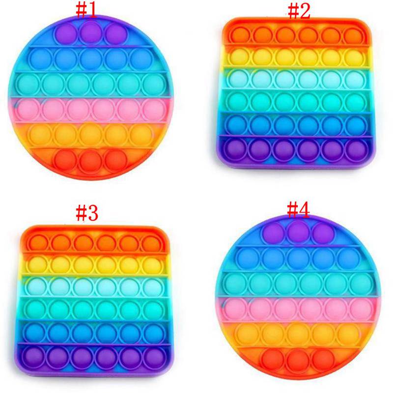 

Rainbow Fidget Pop It Toys Sensory Push Pop Bubble Toy Autism Special Needs Anxiety Stress Reliever for Students Office Workers L007