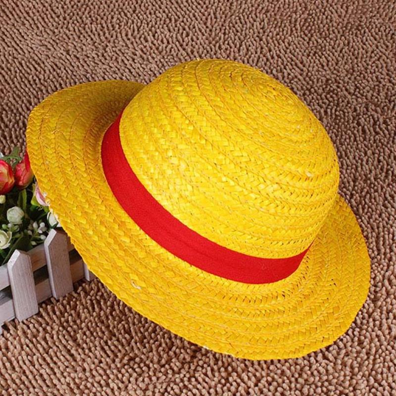 

Stingy Brim Hats Yellow Beach Sun Hat Anime Cosplay Straw Japanese One Piece Luffy Cartoon Cap Cute Solid Unisex Caps Breathable Boater, Blue;gray