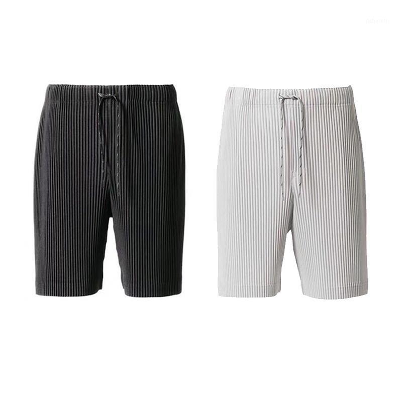 

Men' Shorts Pleated HOMME PLISSE Men Women Joggers Drawstring Breechcloth Streetwear Mens Casual Trousers Pants, Black