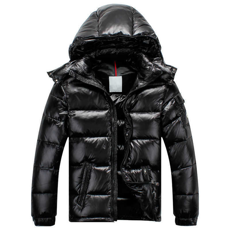 

Fashion Winter Men Women Outdoor Maya Shiny Matte Down Jacket Mens Casual Hooded Downs Coats Outerwear Man warm jackets Parkas S-3XL, Shiny black