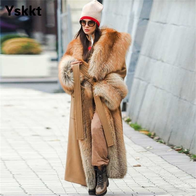 

Winter Women Faux Fur Coat Long Solid Color Trim s Belt ry Womens Warm Jackets Sleeve Elegant Lady Fashion 211119, Gr