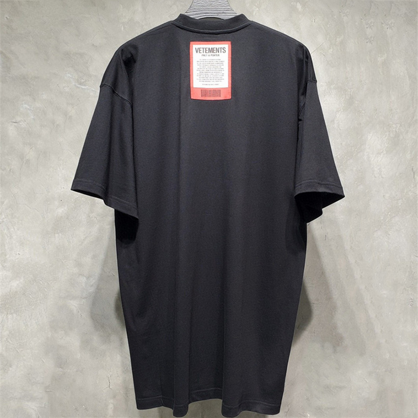 

2021 New Oversize Vetements T-shirt Men Women 1:1 Best Quality Big Red Patch Tag Vtm Tee Tops Cotton t Shirt Z0et