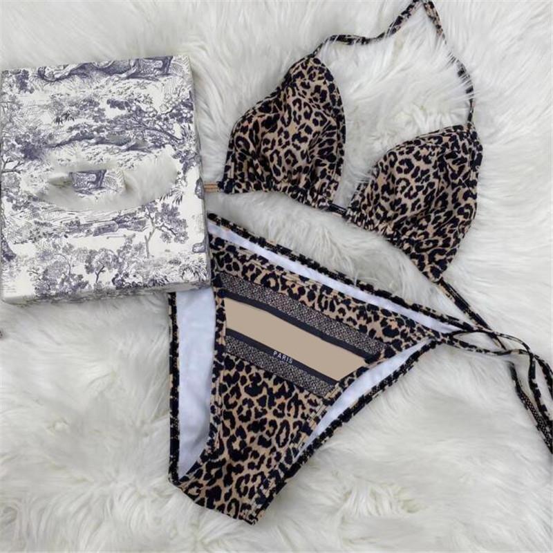 

Creative Leopard Pattern Bikinis Swimwear Summer Personality Bikini Set Birthday Gift for Wife leopard-print Bathing suit