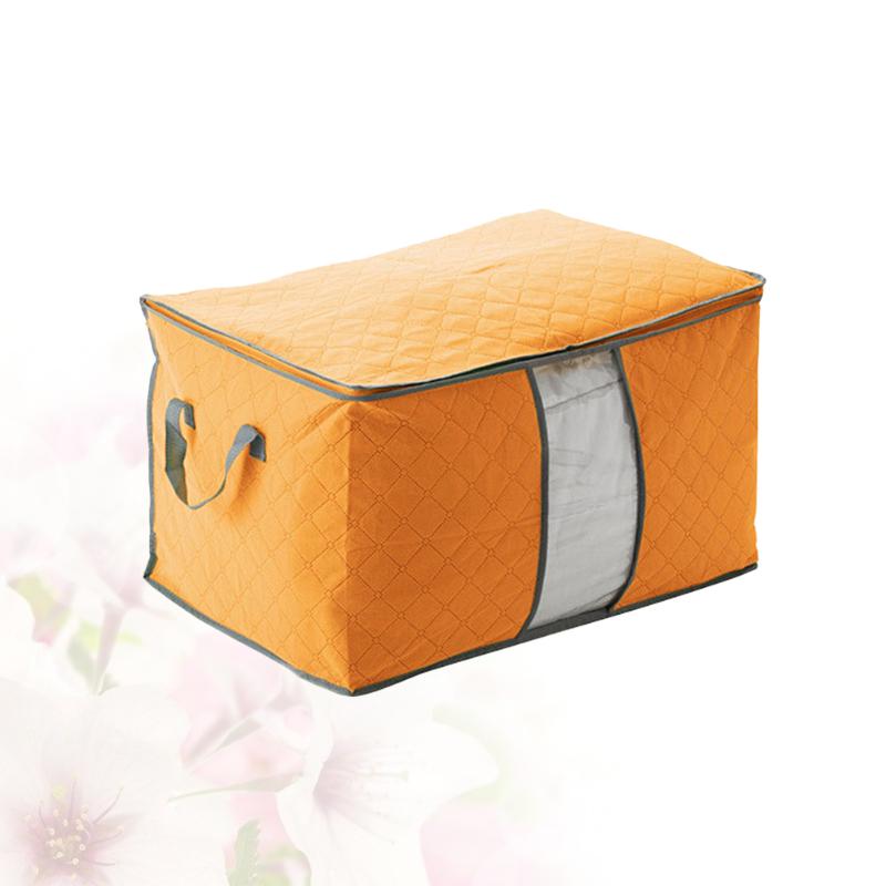 

Clothing & Wardrobe Storage 4pcs Blanket Fabric Organizer Bags Transparent Window Bamboo Charcoal Box Quilt Receive