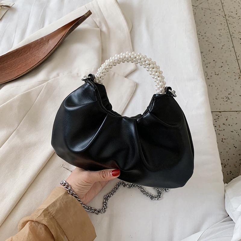 

Women's Bag, Brand Design, Chain, Pleated Women's Bag, 2021 New, Fashion Handbag, Luxury Handbag, Straddle Shoulder Bag, Black