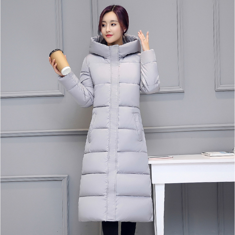 

2021 New High Quality Women Winter Jacket Long Padded Hooded Snow Wear Womens Coat Warm Thicken Female Parka Outwear Pp165 T6xn, Black