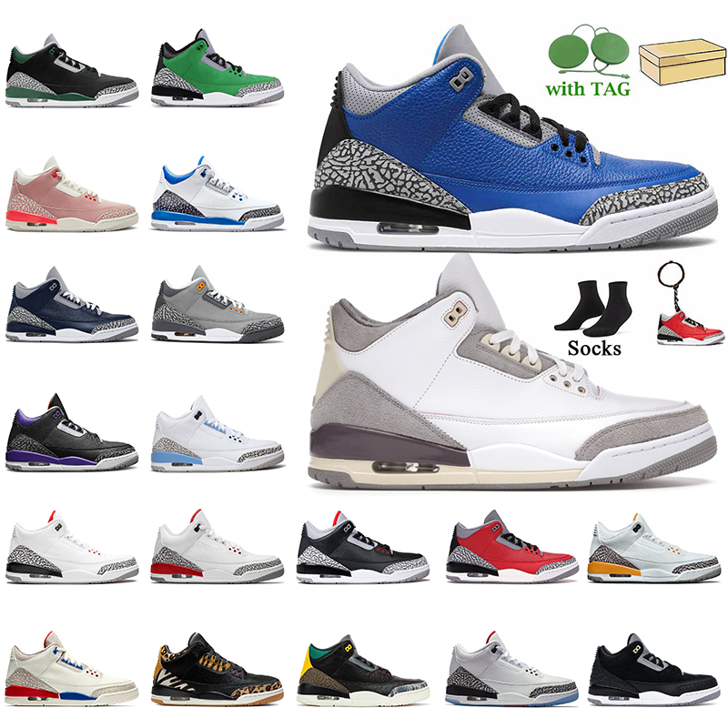

2022 Pine Green Jumpman 3 3s Basketball Shoes Off Women Mens Trainers Varsity Royal A Ma Maniere Racer Blue Rust Pink NRG White Black Cement UNC Cool Grey AJ3 Sneakers, C45 pure white 40-47