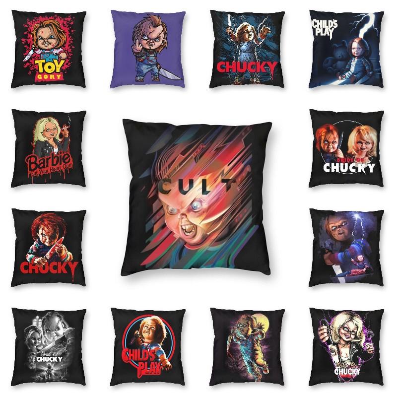 

Cushion/Decorative Pillow Personalized Chucky Childs Play Cushion Cover 40x40 Home Decor Print Killer Doll Throw For Sofa Double-sided, White