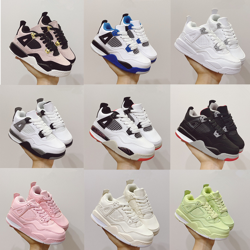 

2021 Kids Basketball Shoes Children Toddler Sports Red Chicago 4s Boy Girls Basket Ball Pour Enfants Athletic Sneakers size 22-35, As photo