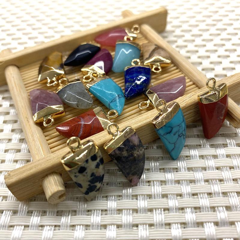 

Charms Natural Stone Pendant Knife Shape Semi-precious Color 11x21mm DIY Handmade Necklace Bracelet Accessories Wholesale, Bronze;silver